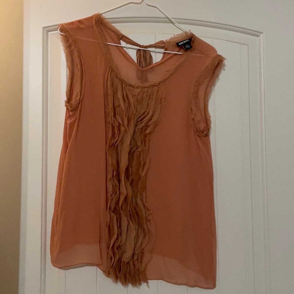 DKNY pink see through blouse